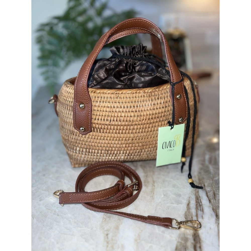 Civico 93 Italy Woven Structure Handbag New